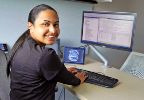 Clinician working at computer