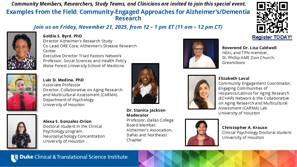 Examples from the Field: Community-Engaged Approaches for Alzheimer's/Dementia Research