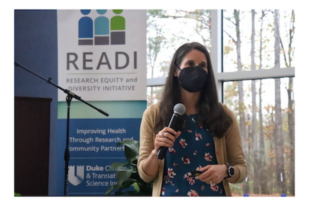 Susanna Naggie presenting at a READI event