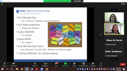 Dr. Sarahn Wheeler presenting via Zoom during the 2022 CTSA KL2 Symposium