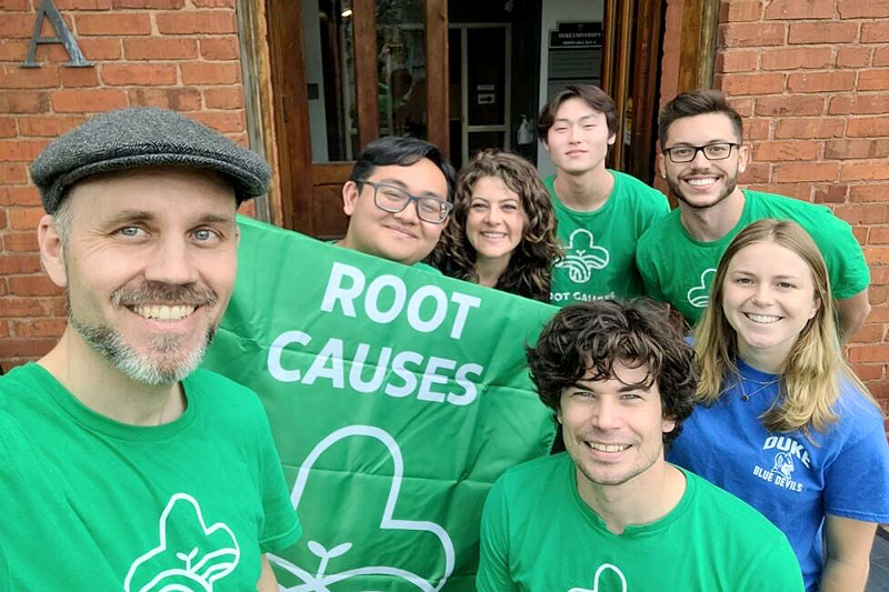 Duke students and leaders with Root Causes, a student-led organization that aims to improve community health.