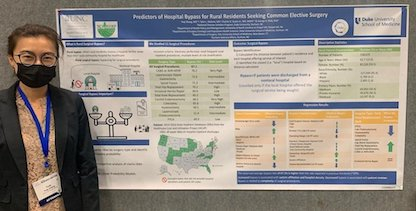 Duke NCSP scholar Yuqi Zhang with her poster at the AcademyHealth meeting