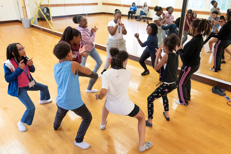 Photo of event participants dancing.