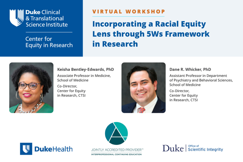 CTSI Center for Equity in Research virtual workshop