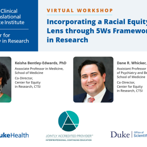 CTSI Center for Equity in Research virtual workshop