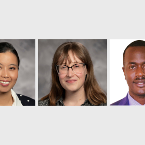 2025 Clinical Research Equity Scholars Michelle Ko, Mackenna Moore, and Joab Odera